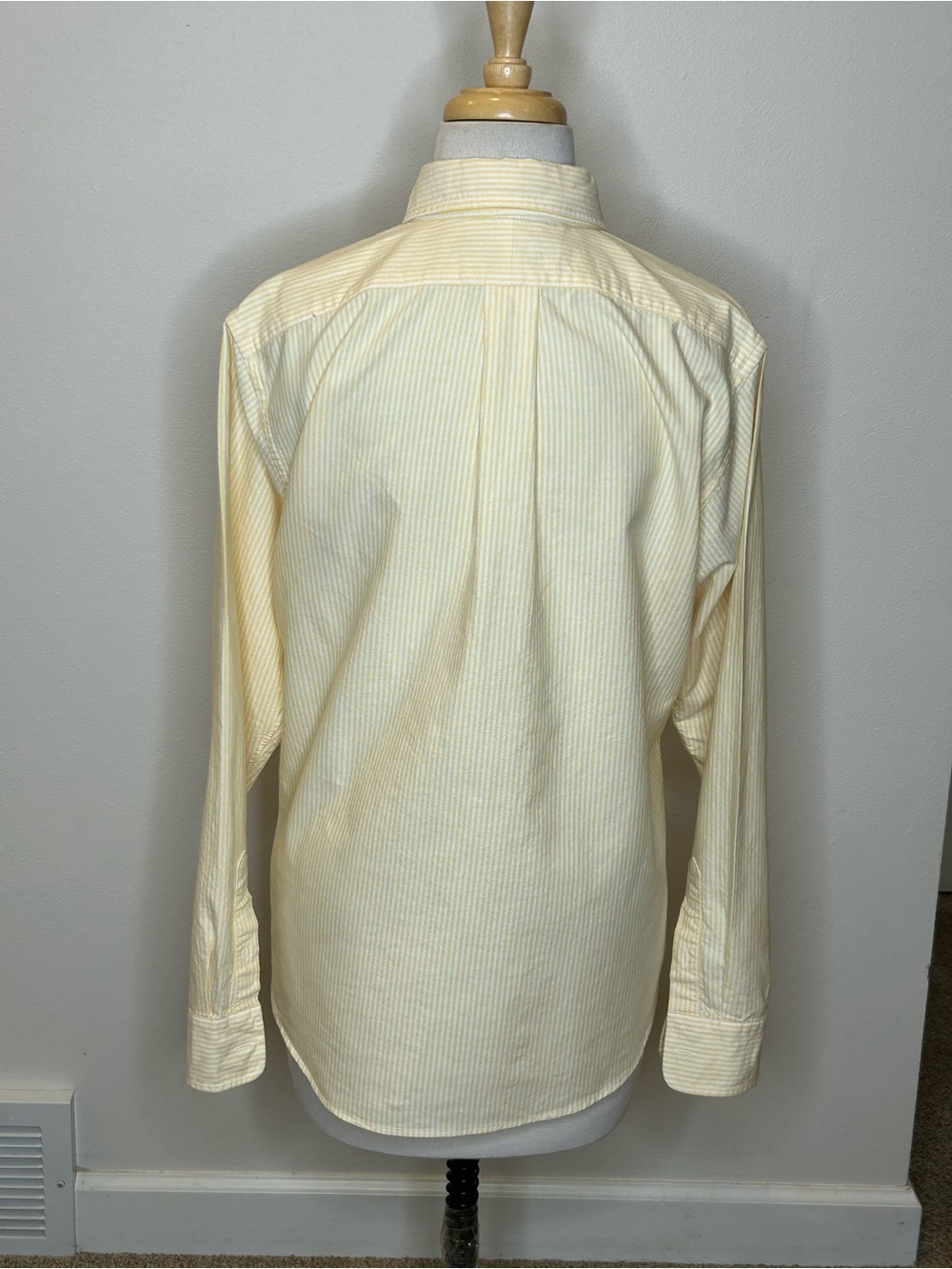 Ralph Lauren Classic Fit Yellow & White Stripe Oxford Button-Down Shirt Size 12 - Picture 4 of 9
